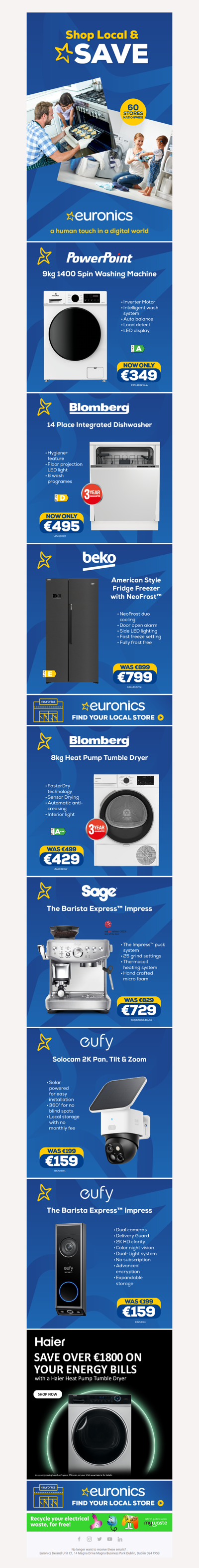 Shop Local & Save with Euronics!