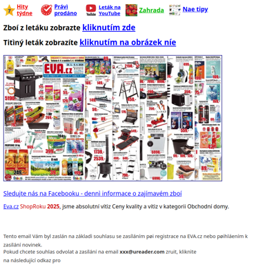 Ariel 70 kapslí 399 Kè, zahradnické nùky 80 Kè, perlièky Lenor XL 199 Kè, èistiè oken Leifheit 969 Kè, praèka se suièkou 7990 Kè, 5 kuchyòských noù 129 Kè, kazety Gillette od 169 Kè, Roundup 1L 269 Kè atd.