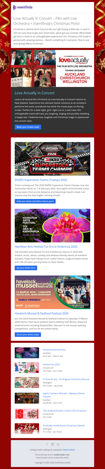 Love Actually In Concert – Film with Live Orchestra + Eventfinda's Christmas Picks!