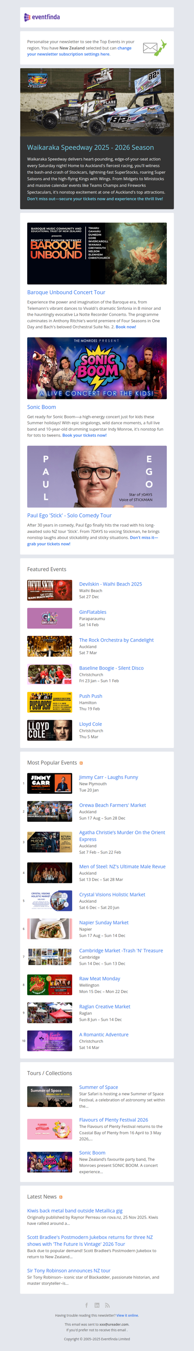 Waikaraka Speedway, Baroque Unbound, Sonic Boom, Paul Ego & many more!