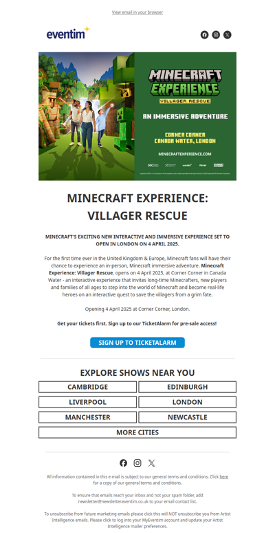 Minecraft Experience: Villager Rescue is Coming to London 2025!