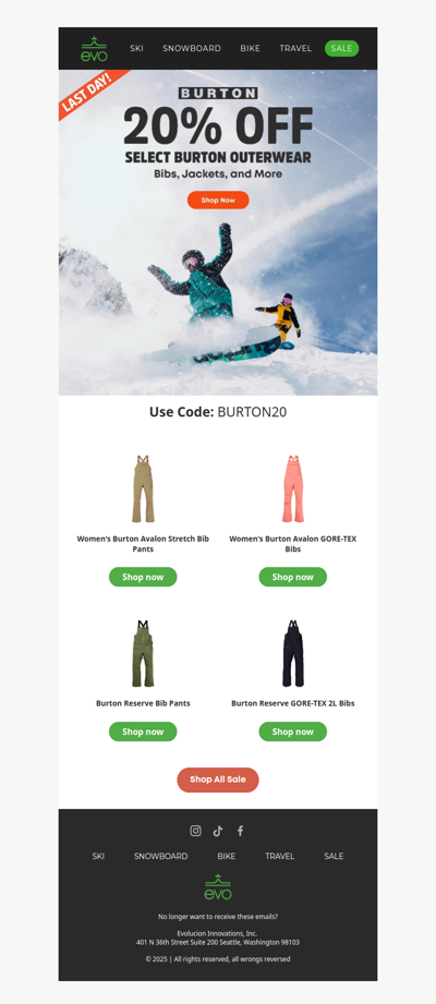 🚨🔥️ Last Chance: 20% Off Burton Outerwear