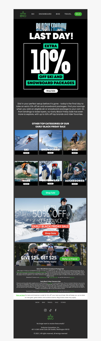 Last Day To Save an Extra 10% on Ski & Snowboard Packages