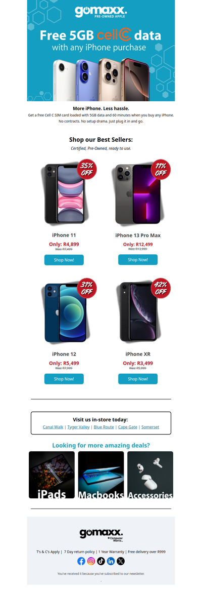 5GB FREE data with your next iPhone!