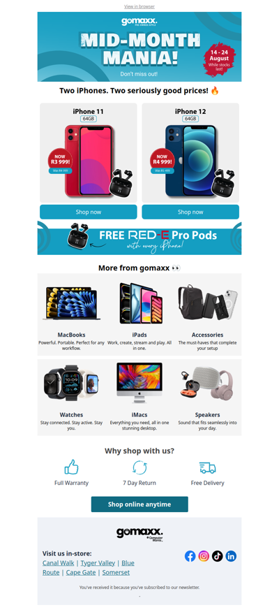 Mid-Month Mania Now On!