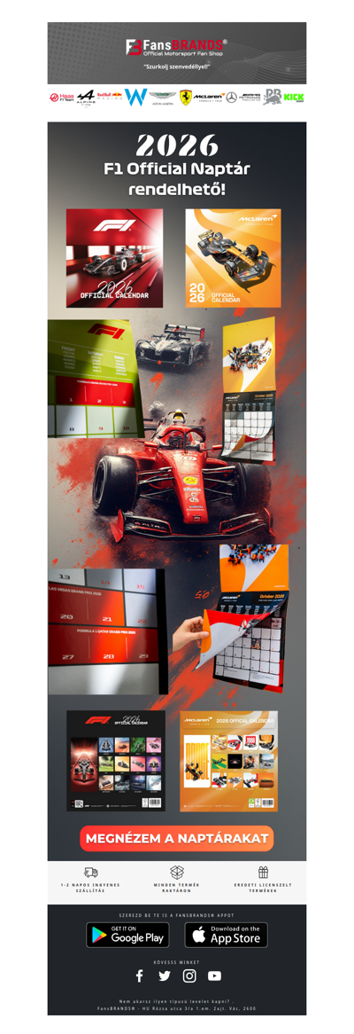 💥 A faladra való Formula 1® őrület megérkezett!