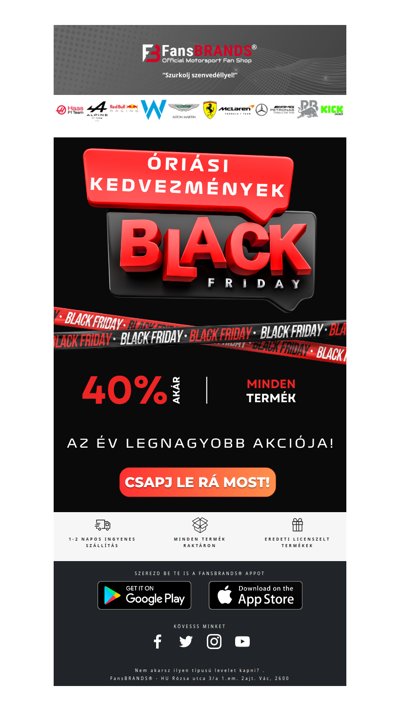 A Black Friday ma felfalja a készletet! Csapj le rá MOST!