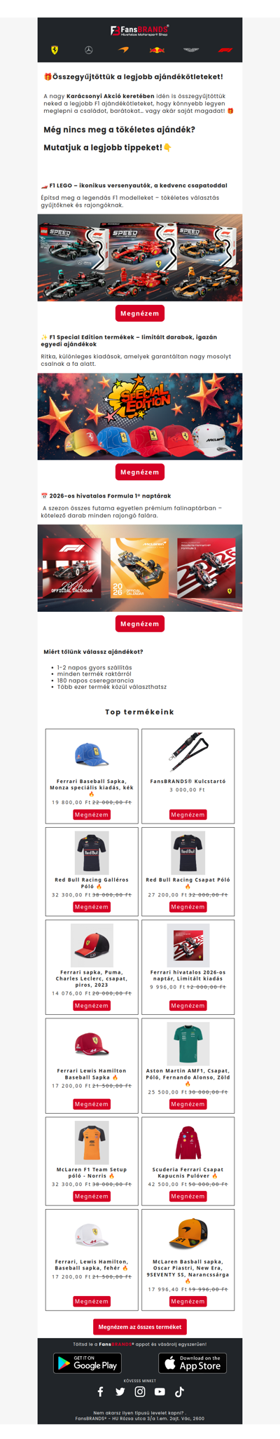 🏁 Legjobb karácsonyi F1 ajánlatok 👀