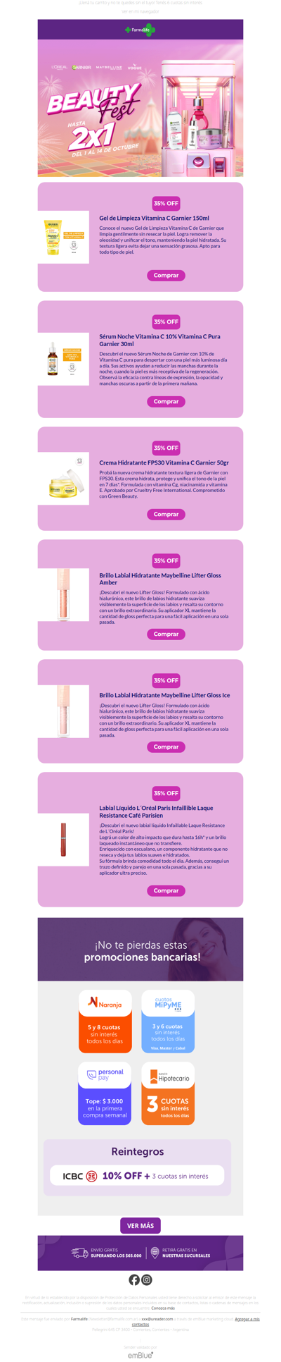 ✨ ¡Llegó el Beauty Fest! Hasta 2x1 en tus marcas favoritas 🎉