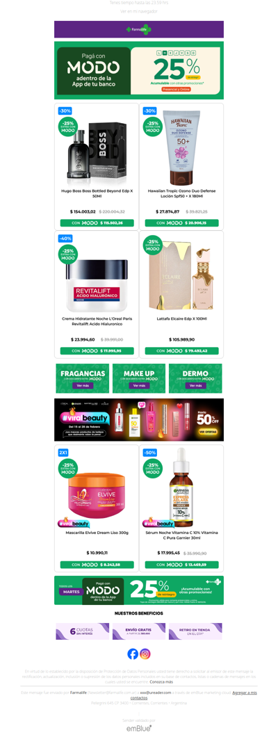 🚨 25% OFF EXTRA: Se termina a las 23.59 🎁 ¡ÚLTIMO MARTES DE MODO! 💚