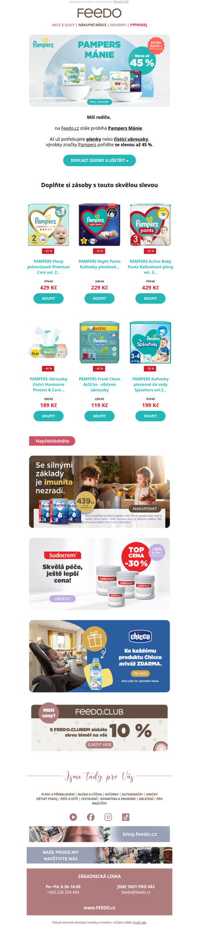 Zásobte se s Pampers! Slevy až 45 % pokračují