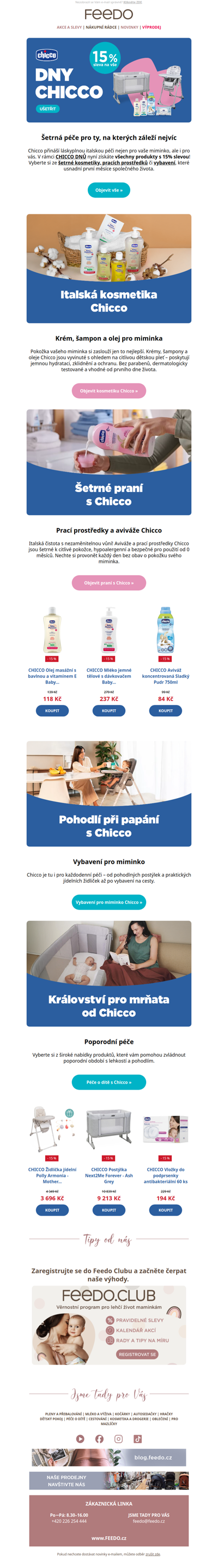 CHICCO DNY: Sleva 15 % na celý sortiment