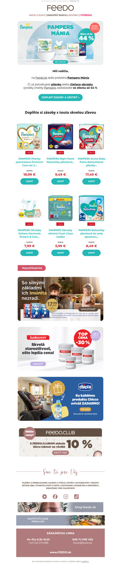 Zásobte sa s Pampers! Zľavy až 44 % pokračujú