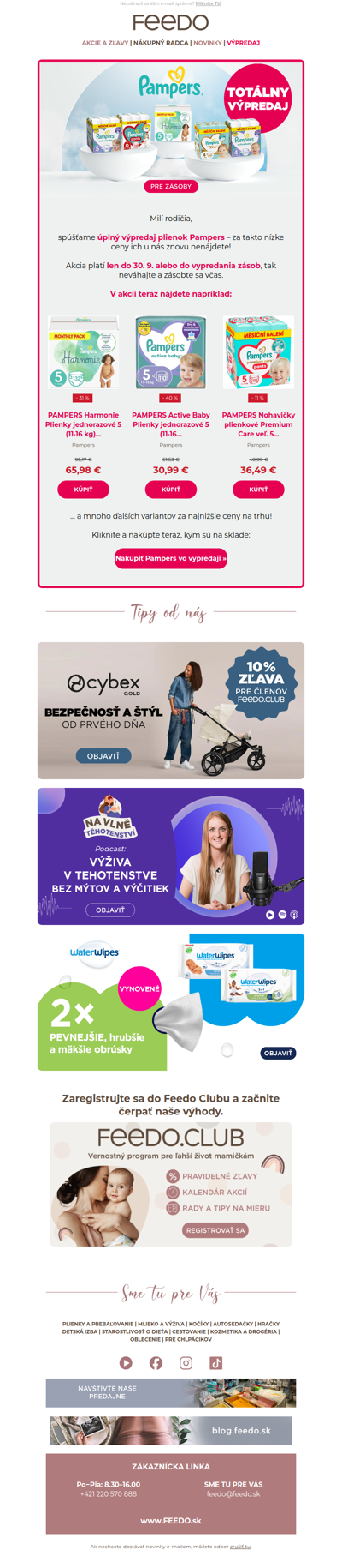 🔥 Úplný výpredaj Pampers – plienky za najnižšie ceny! Len do 30.9. alebo do vypredania!