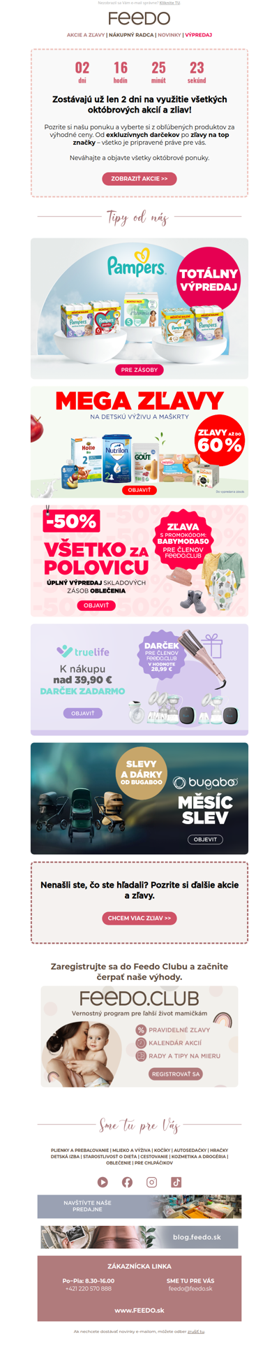 Už len 2 dni! Zostávajú na októbrové akcie a zľavy.