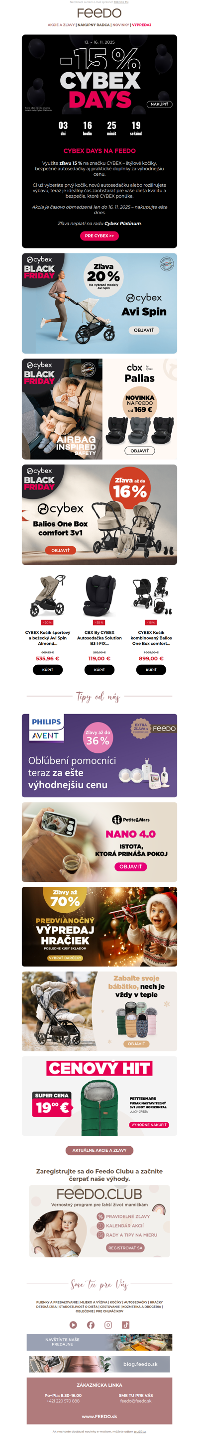 Cybex Days na Feedo -15 %