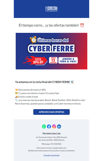 ⏳ ¡Últimos días de CYBER FERRE! No te quedes sin tu herramienta 🔩