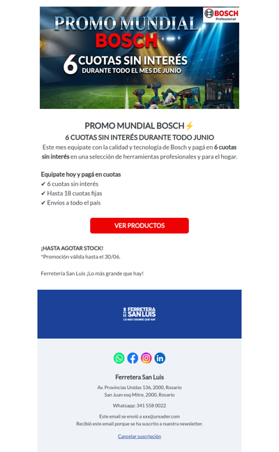 PROMO MUNDIAL BOSCH⚽6 CUOTAS SIN INTERÉS🎉💳