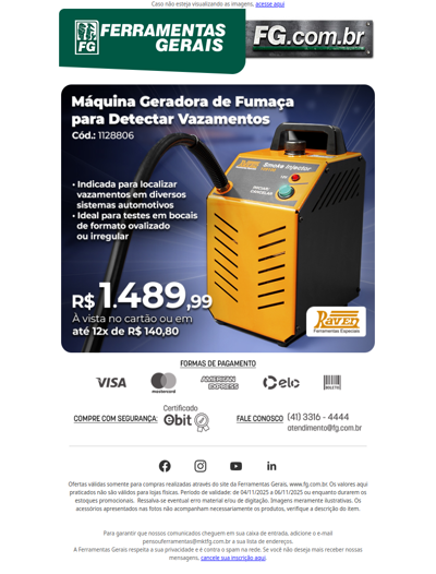 Detecte vazamentos com precisão e agilidade - Máquina Geradora de Fumaça para Detectar Vazamentos RAVEN