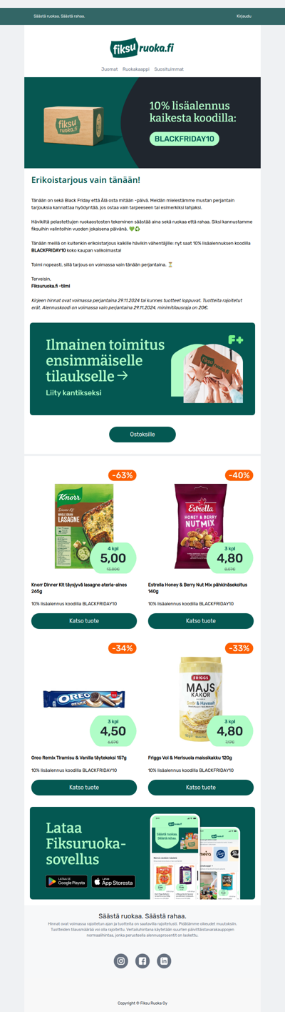 🖤 10% lisäalennus kaikesta vain tänään! 🖤