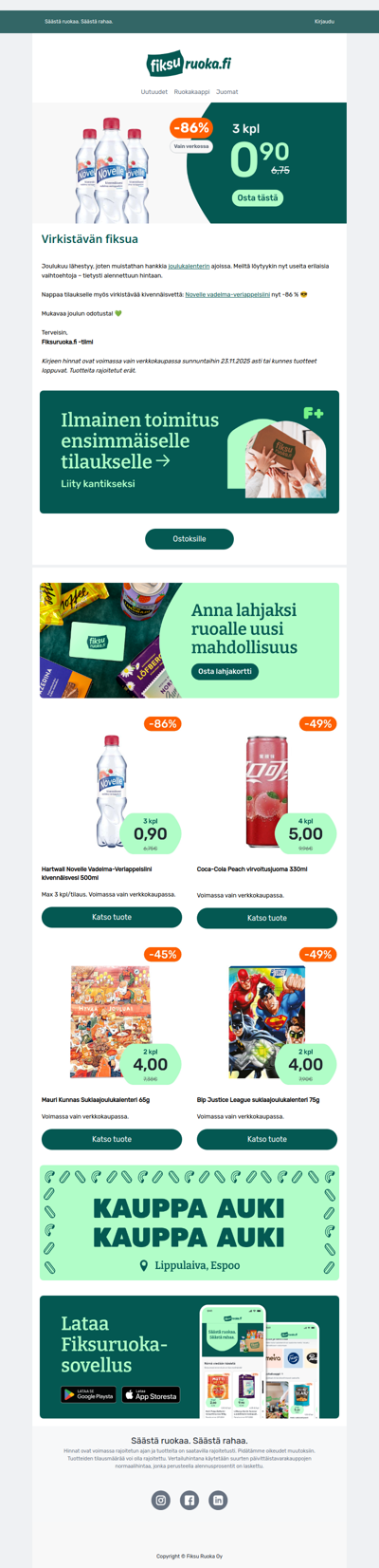 Novelle kivennäisvesi -86% 😎