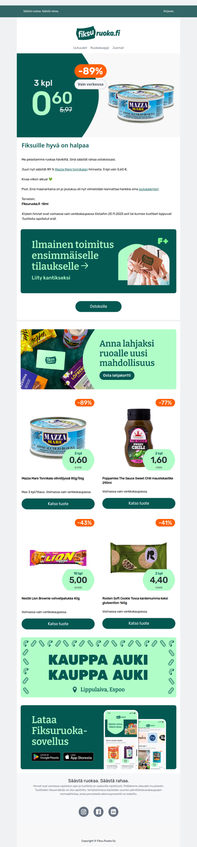 Tonnikala -89% 🔥 3 purkkia 0,60€