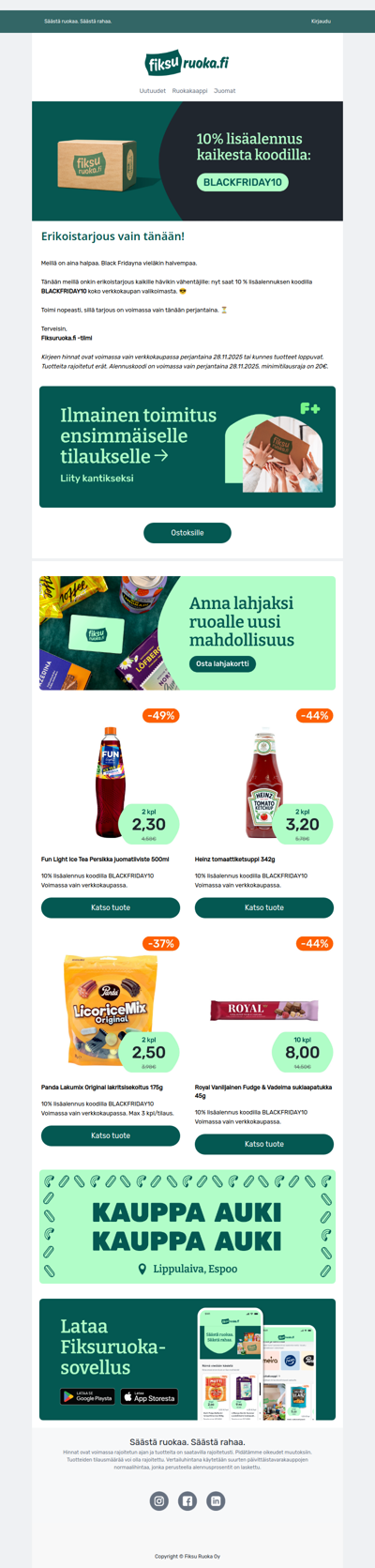 🖤 10% lisäalennus kaikesta vain tänään! 🖤