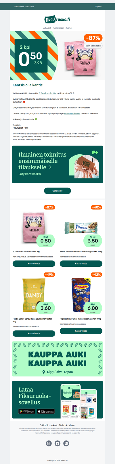 Tortillat nyt -87% 🔥