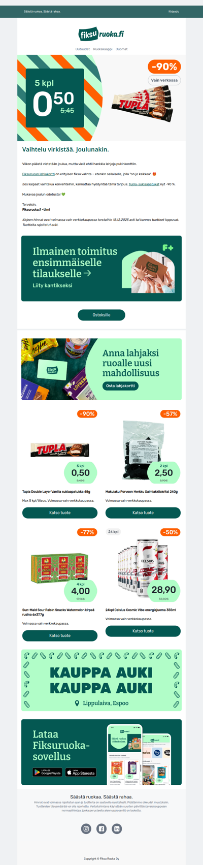 🍫 Tupla-patukat 5 kpl vain 0,50 € 😍