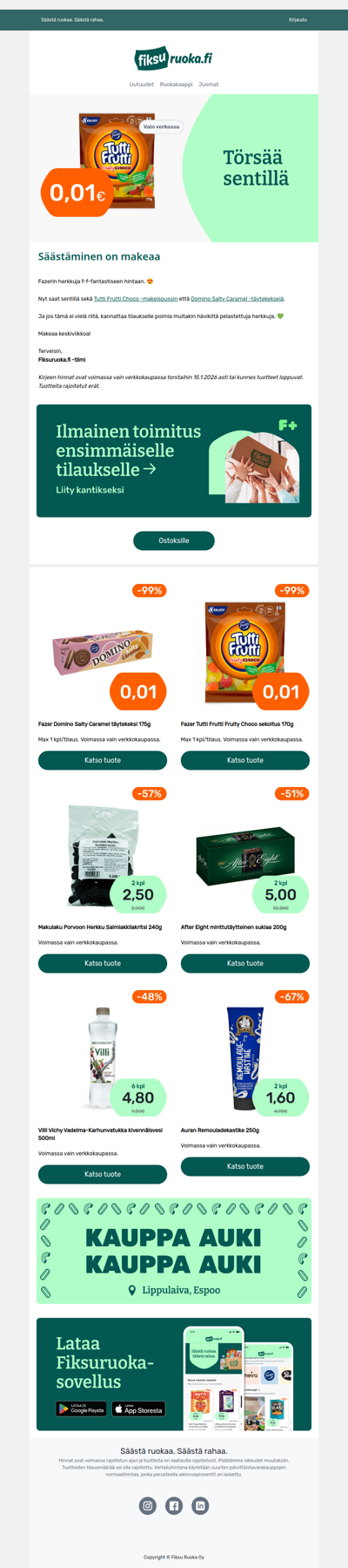 💚 Fazer Tutti Frutti & Domino -99% 💚