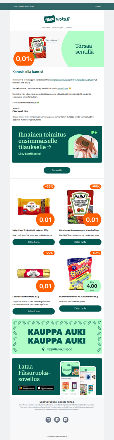 🍝 Heinz & Myllyn Paras -99% 🤩