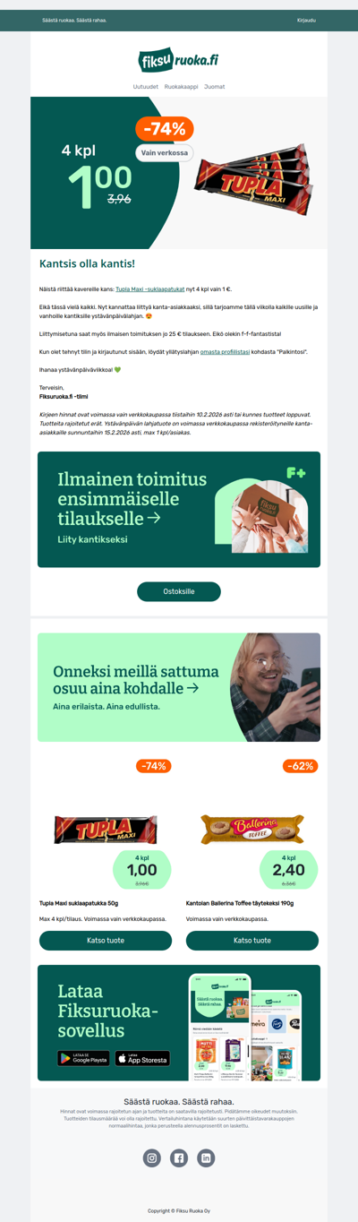 💚 Tupla suklaapatukat -74% 💚