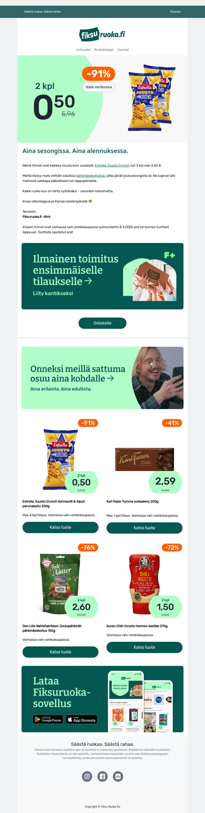 Estrella Juusto Crunch -91% 🔥