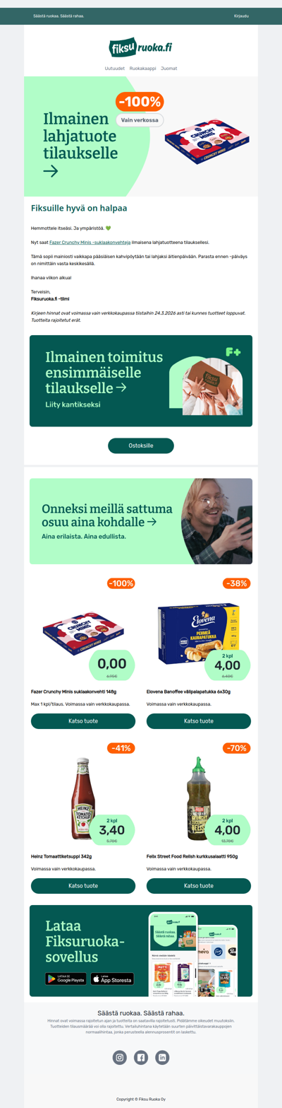 🎁 Lahjatuote tilaukselle: Fazer 0€ 💚