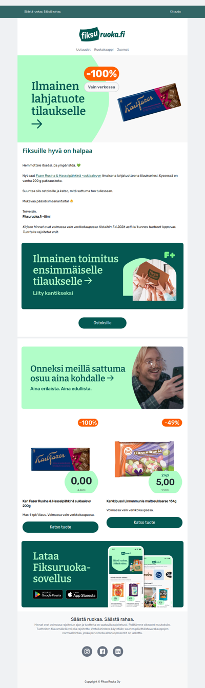 🎁 Lahjatuote tilaukselle: Fazer 0€ 💚