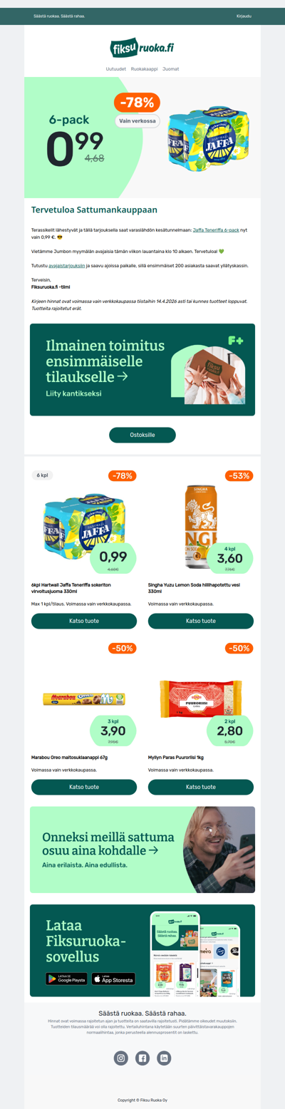 Jaffa 6-pack 0,99€ 😎 Vain tiistaihin asti!