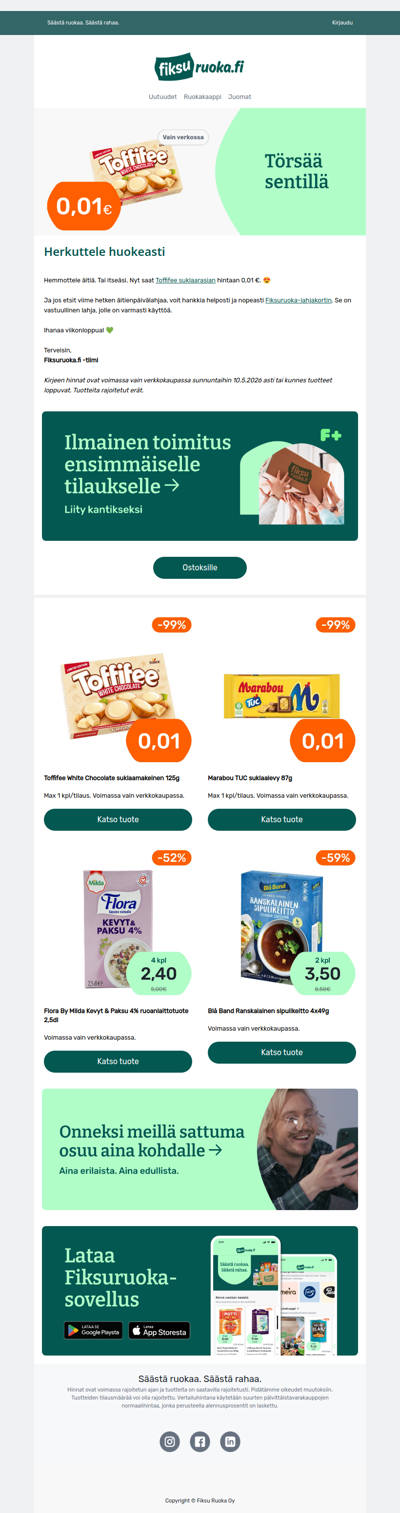 💚 Toffifee suklaarasia 0,01€ 🎁