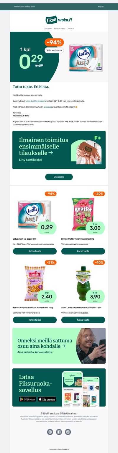 Lotus wc-paperi vain 0,29€ 🔥