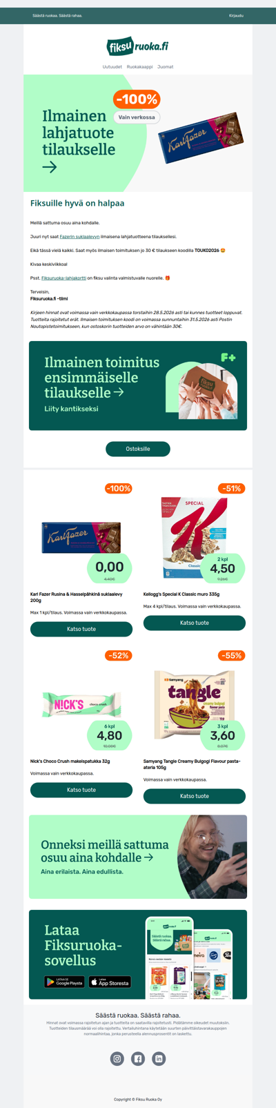🎁 Lahjatuote tilaukselle: Fazer 0€ 💚