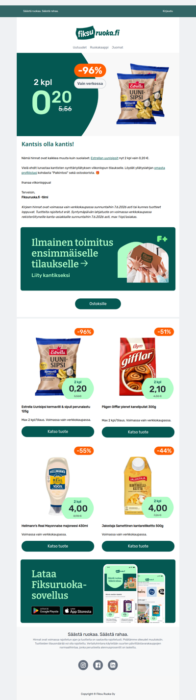 Estrellan sipsit -96% 😍 2kpl vain 0,20€
