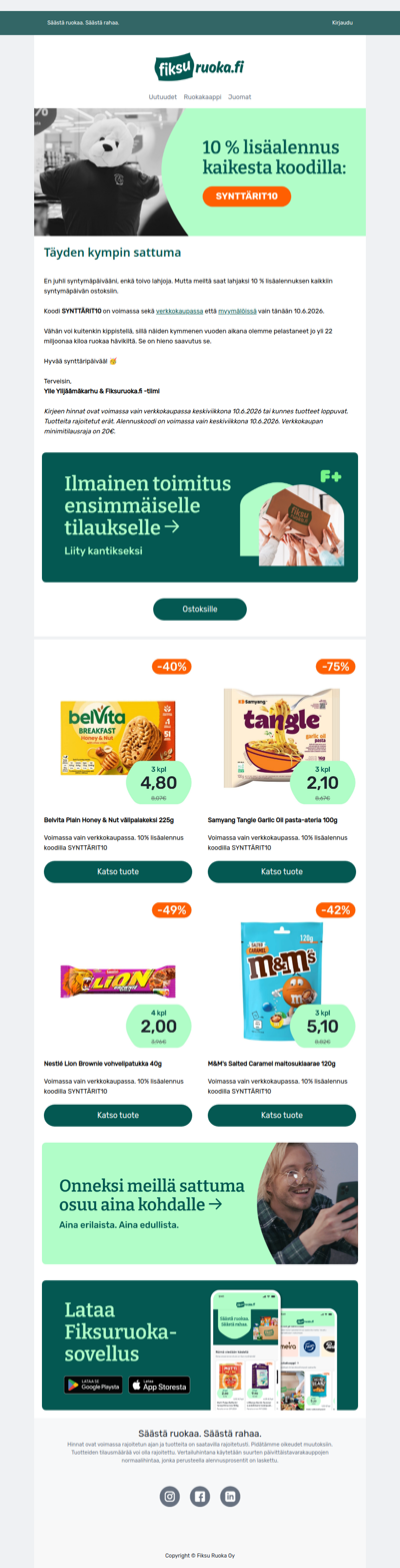 🥂 10% lisäalennus kaikesta vain tänään! 🥳