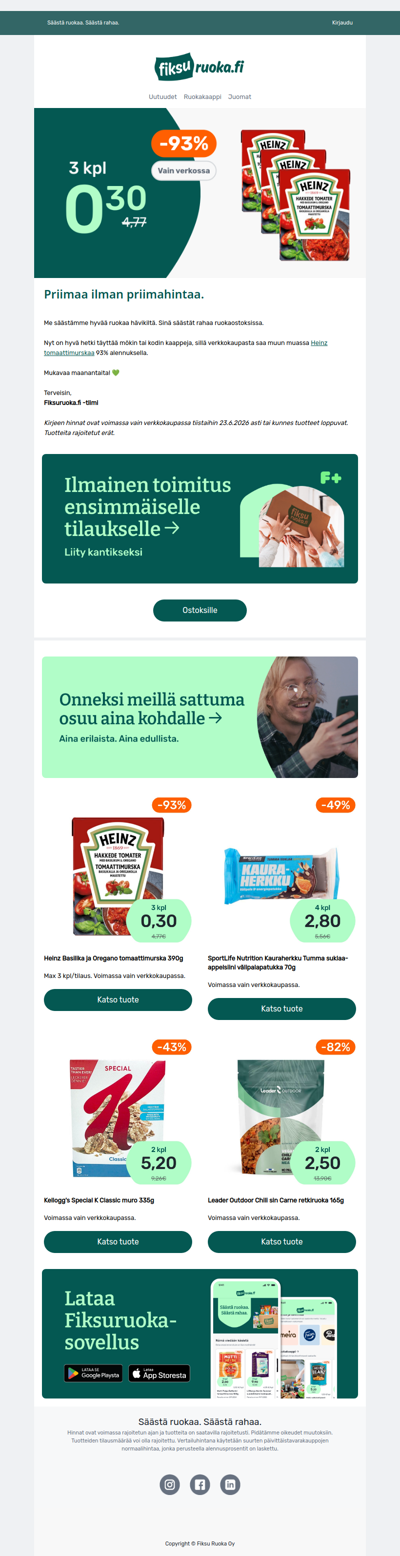 Heinz tomaattimurska -93% 🥫 3kpl vain 0,30€