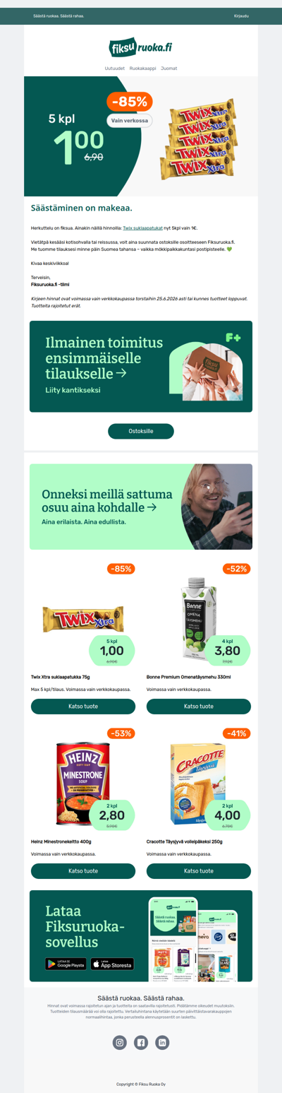 Twix suklaapatukat 5kpl 1€ 🍫