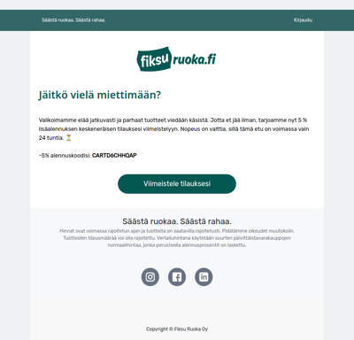 Alennuskoodi seuraavaan tilaukseesi 💚