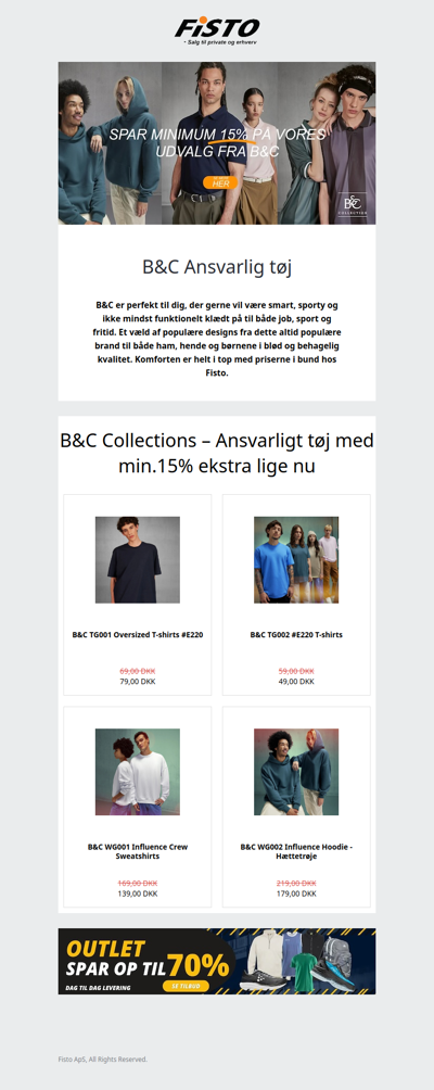 Ekstra rabat på B&C Collection – mindst 15% lige nu