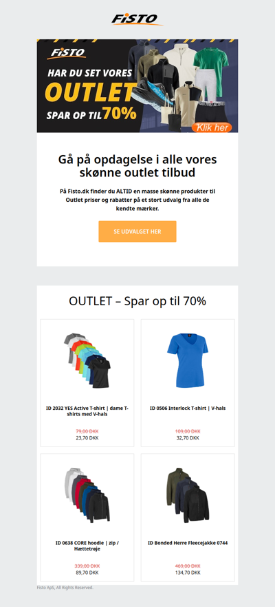 Spar op til 70% på vores OUTLET