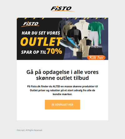 Spar op til 70% på vores OUTLET