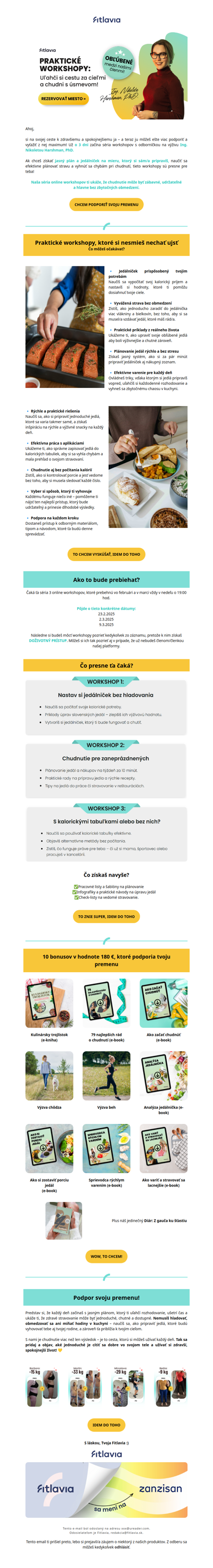 3 workshopy o výžive s výživárkou Nikoletou: Získaj know-how v oblasti tvorby jedálničkov!  Máš už len  3 dni!⏰