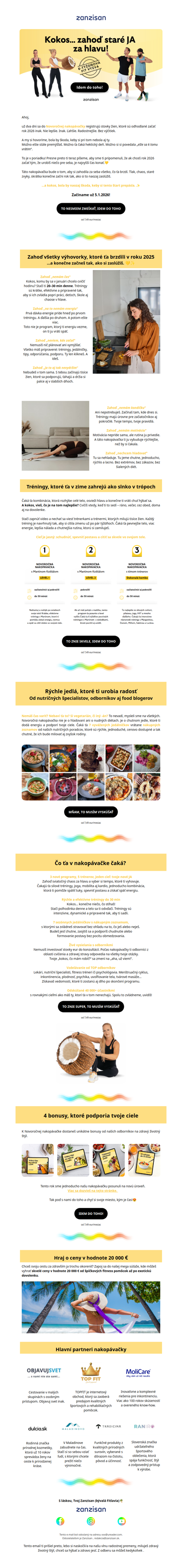 Kokos… tieto tréningy ti urobia leto aj v januári ☀️🔥 Zahoď výhovorky a poď s nami do toho!