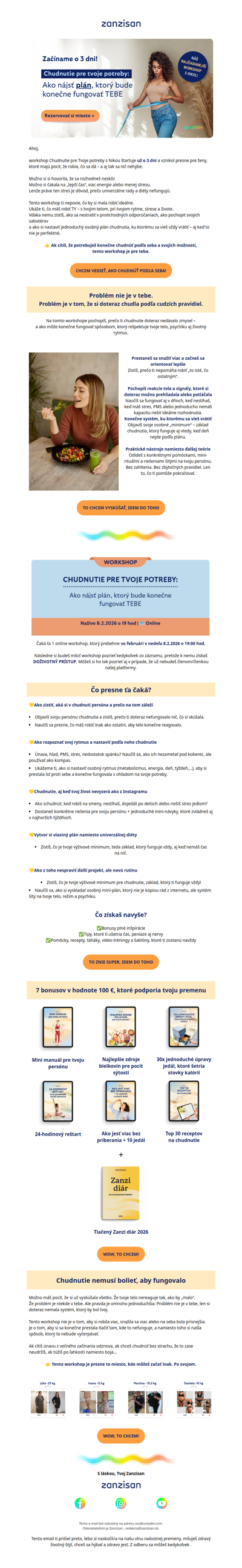 🕒 Začíname už o 3 dni – ideš do toho s nami? Chudnutie ťa už nemusí vyčerpávať a jedlo nemusí byť boj🤍